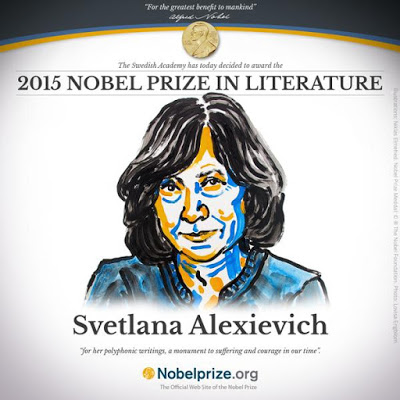 الكاتبة البيلاروسيّة “سفيتلانا أليكيسيفيش” تفوز بجائزة نوبل للآداب لعام 2015
