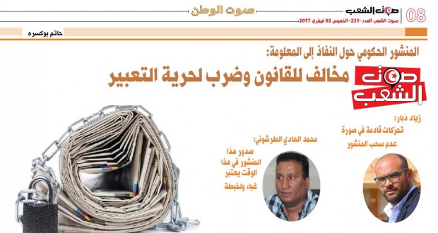 المنشور الحكومي حول النفاذ إلى المعلومة: مخالف للقانون وضرب لحرية التعبير  // حاتم بوكسره