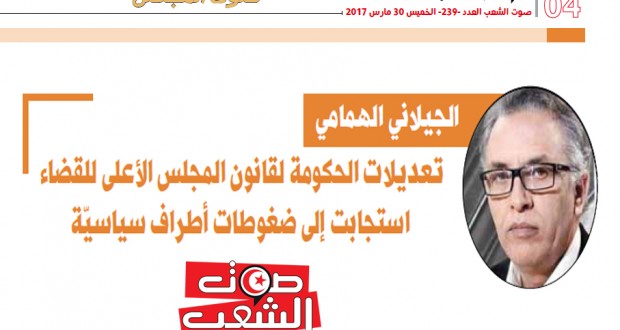 الجيلاني الهمامي: تعديلات الحكومة لقانون المجلس الأعلى للقضاء استجابت إلى ضغوطات أطراف سياسيّة