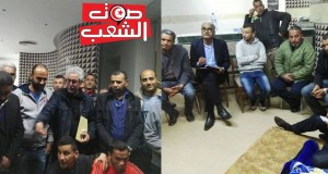 زيارة للعمّال المعتصمين بالمجمع الاستشفائي  بجبل الوسط