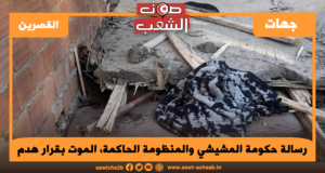 رسالة حكومة المشيشي والمنظومة الحاكمة، الموت بقرار هدم