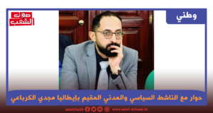 على هامش زيارة رئيسة وزراء إيطاليا جورجيا ميلوني إلى تونس: حوار مع الناشط السياسي والمدني والنائب السابق المقيم بإيطاليا مجدي الكرباعي